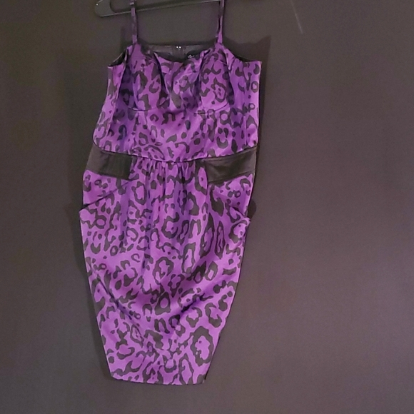 Purple Leopard Print party Dress - Picture 1 of 3